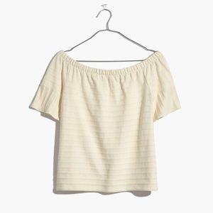 Madewell Textured Cream Off the Should Top
